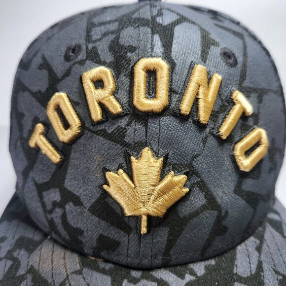 Toronto Raptors NBA Youth Hat Cap City Edition Charcoal Gold Embroidered Logos - Picture 2 of 11